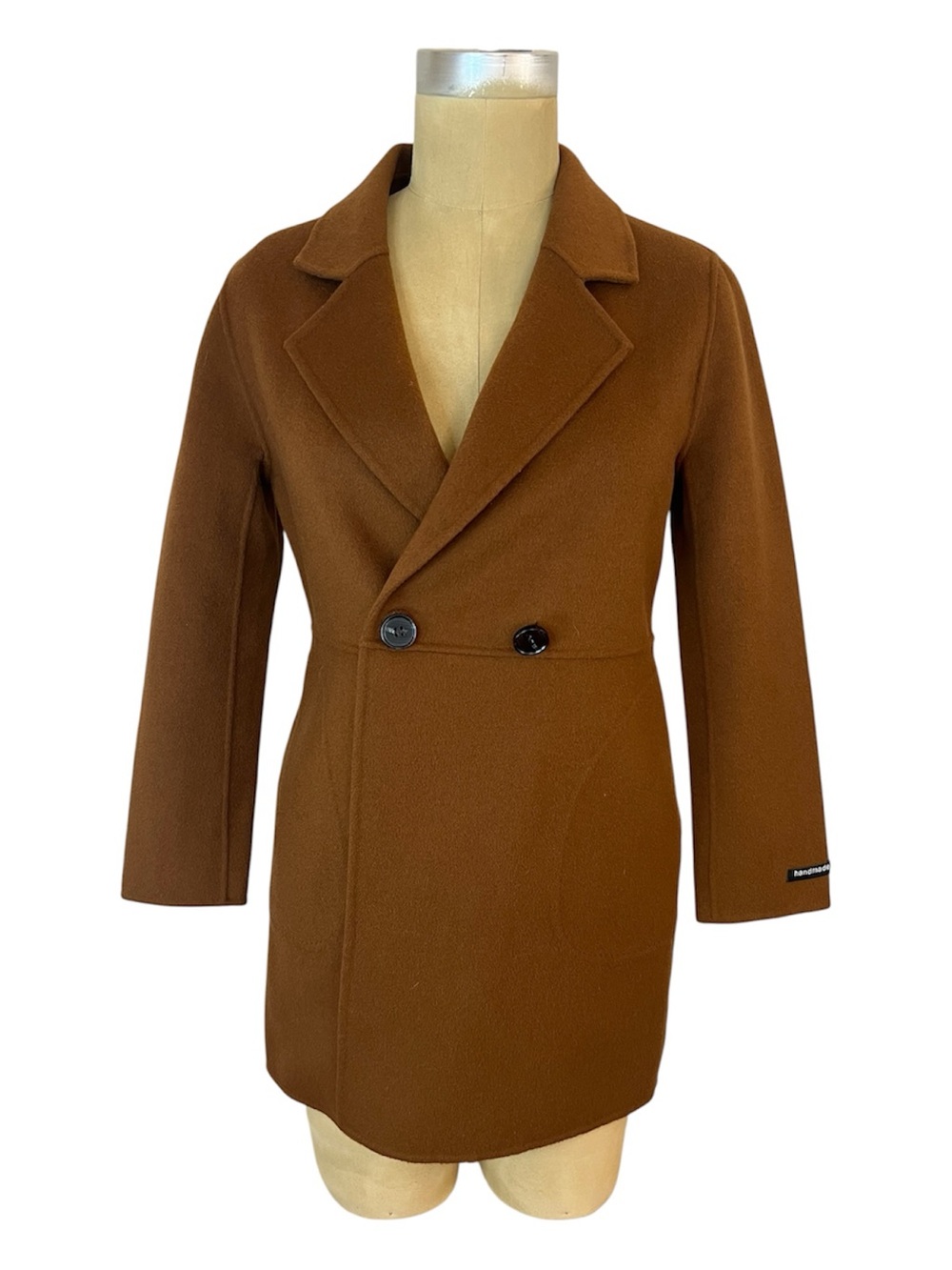 Women Double-Breasted tailored Classic Minimalist Wool Coat